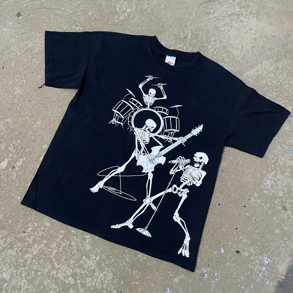 Vintage 90s Tennessee River skeleton band tee rare